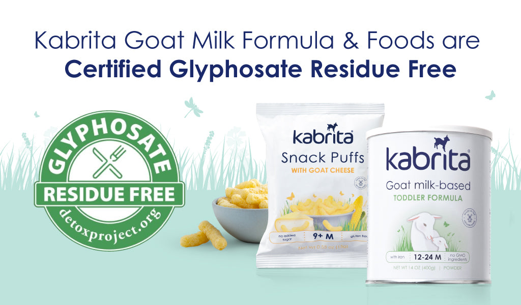 Kabrita Goat Milk Foods are certified Glyphosate Residue Free