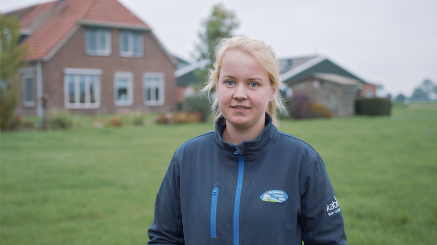 Young Dutch goat milk farmer