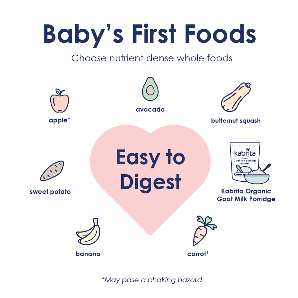 Baby's First Foods should be nutrient dense and easy to digest